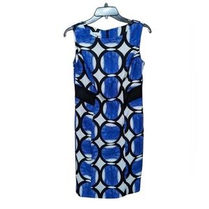 ALYX Limited Blue Black White Geometric Print Sleeveless Sheath Dress Size 4